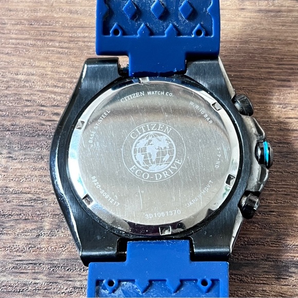 Men's Citizen Eco-Drive BRT Chronograph Watch Navy Blue Band - Picture 9 of 9